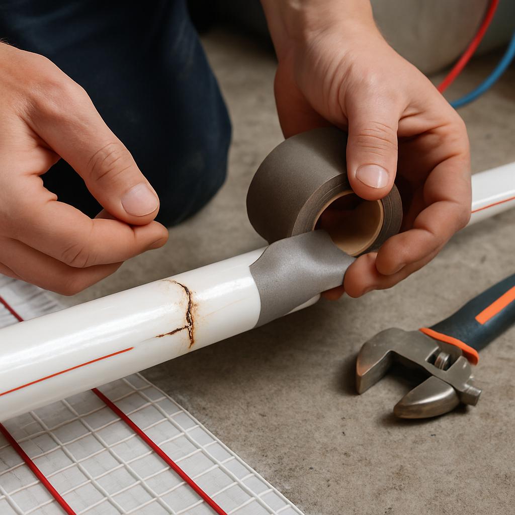 Ремонт трещин в трубах системы электрического отопления