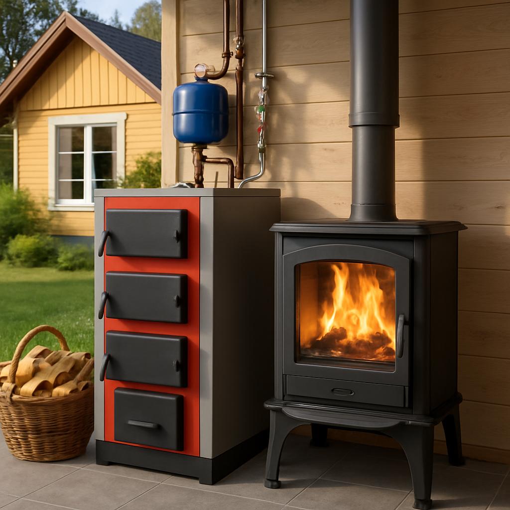 Комбинированное твердотопливное отопление дачи