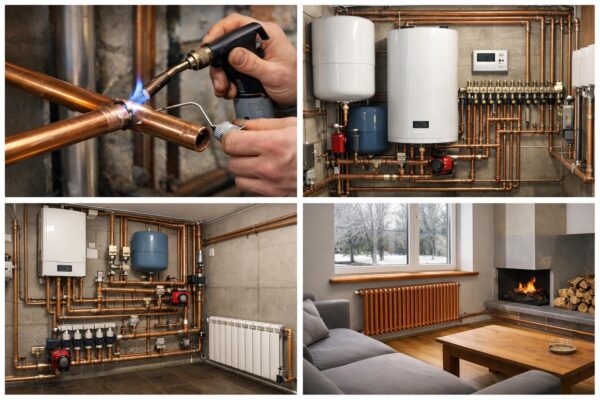 Водяное отопление медными трубами