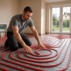 Отопление частного дома водяным тёплым полом