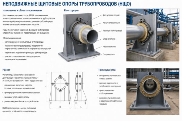 Неподвижные щитовые опоры трубопроводов (НЩО)