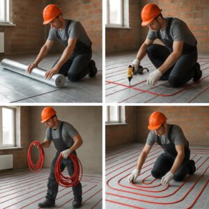 Укладка водяного тёплого пола