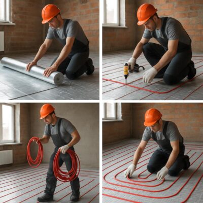 Укладка водяного тёплого пола