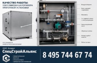Обвязка калорифера приточной установки