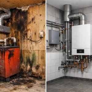 Отделка стен в котельной частного дома