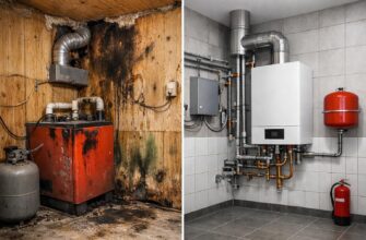 Отделка стен в котельной частного дома