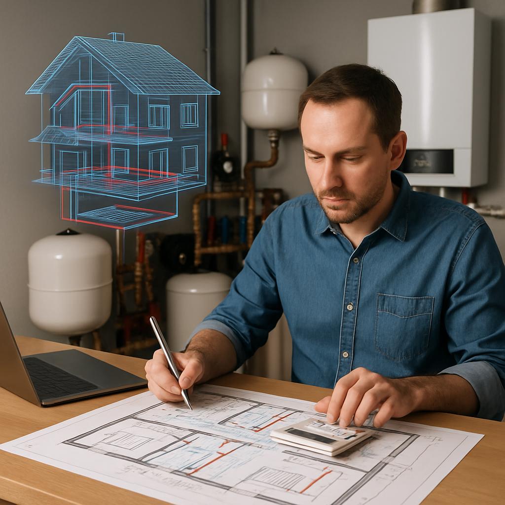 Отопление дОтопление дома 190 м²0 м²