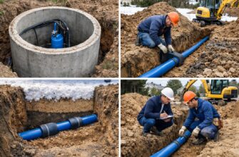 Прокладка труб от колодца ниже глубины промерзания