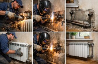 Замена батарей с помощью сварки в частном доме