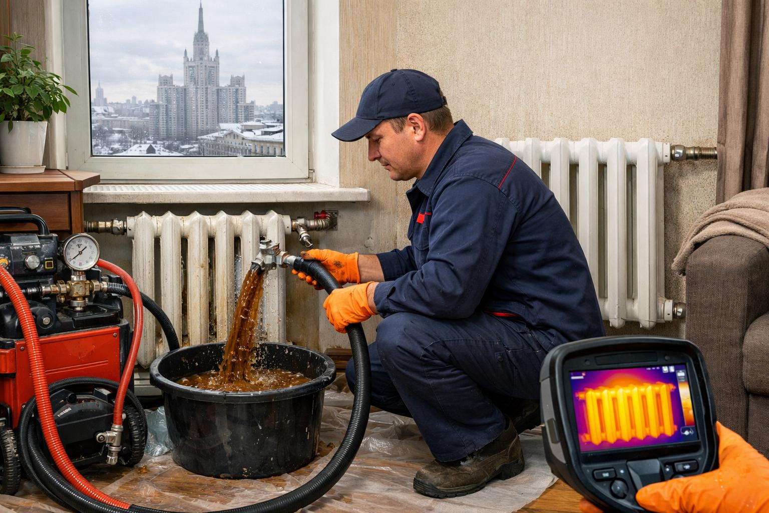 Почему холод в батареях — сигнал к действию: Москва промывка отопления квартиры решает проблему