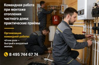 Командная работа при монтаже отопления частного дома