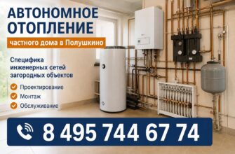 Автономное отопление частного дома в Полушкино