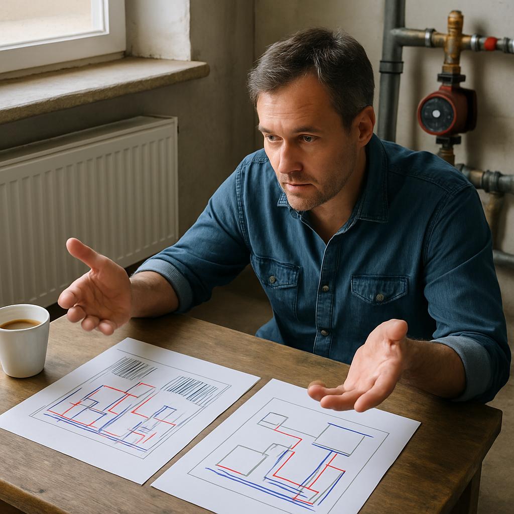 Перепланировка системы отопления в Каринском.