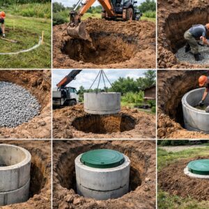 Как сделать выгребную яму из бетонных колец