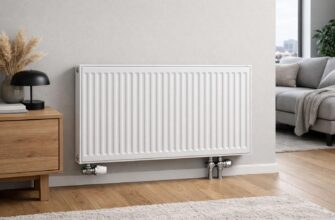 Стальной панельный радиатор с нижним подключением в стену