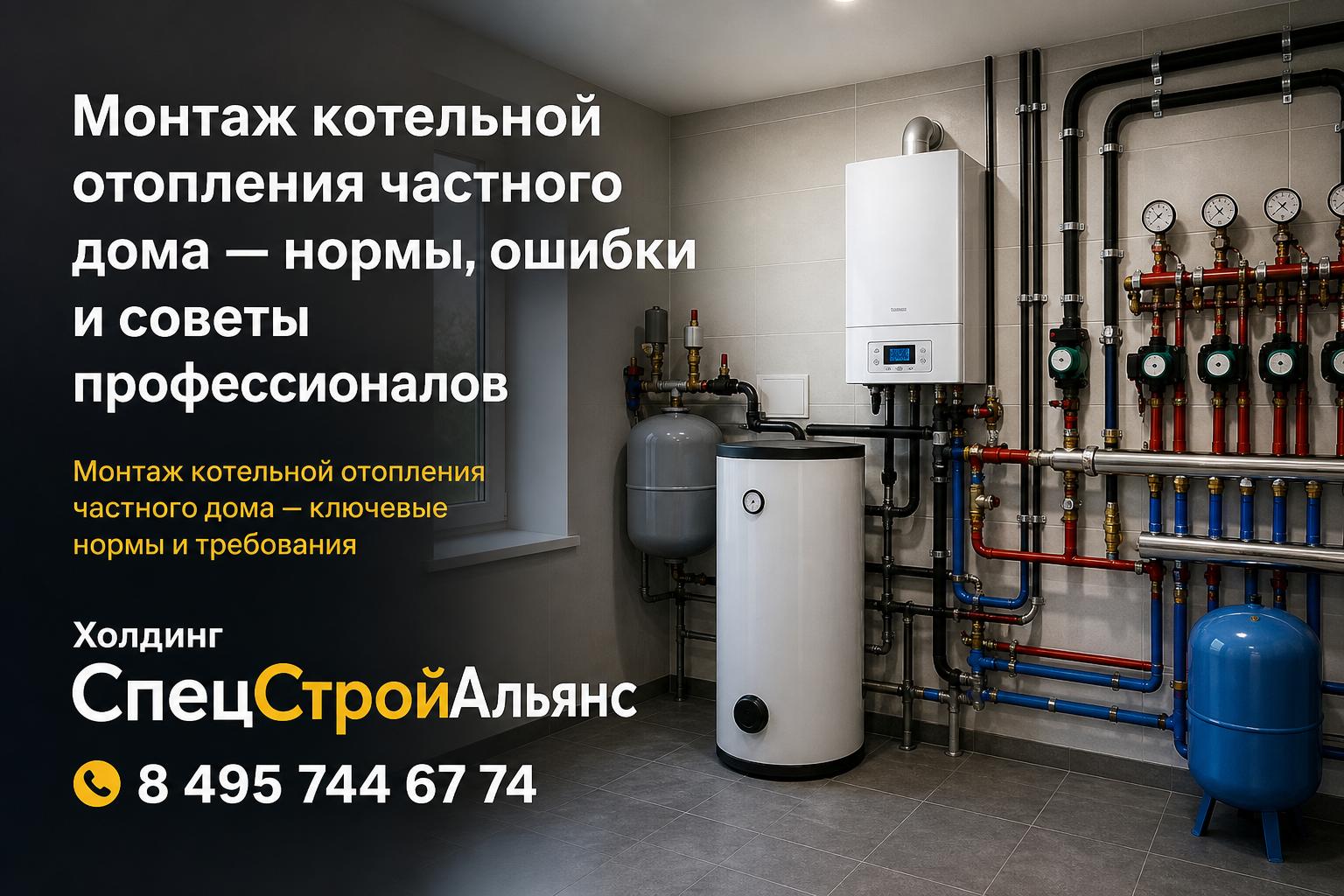 Монтаж котельной отопления частного дома — ключевые нормы и требования
