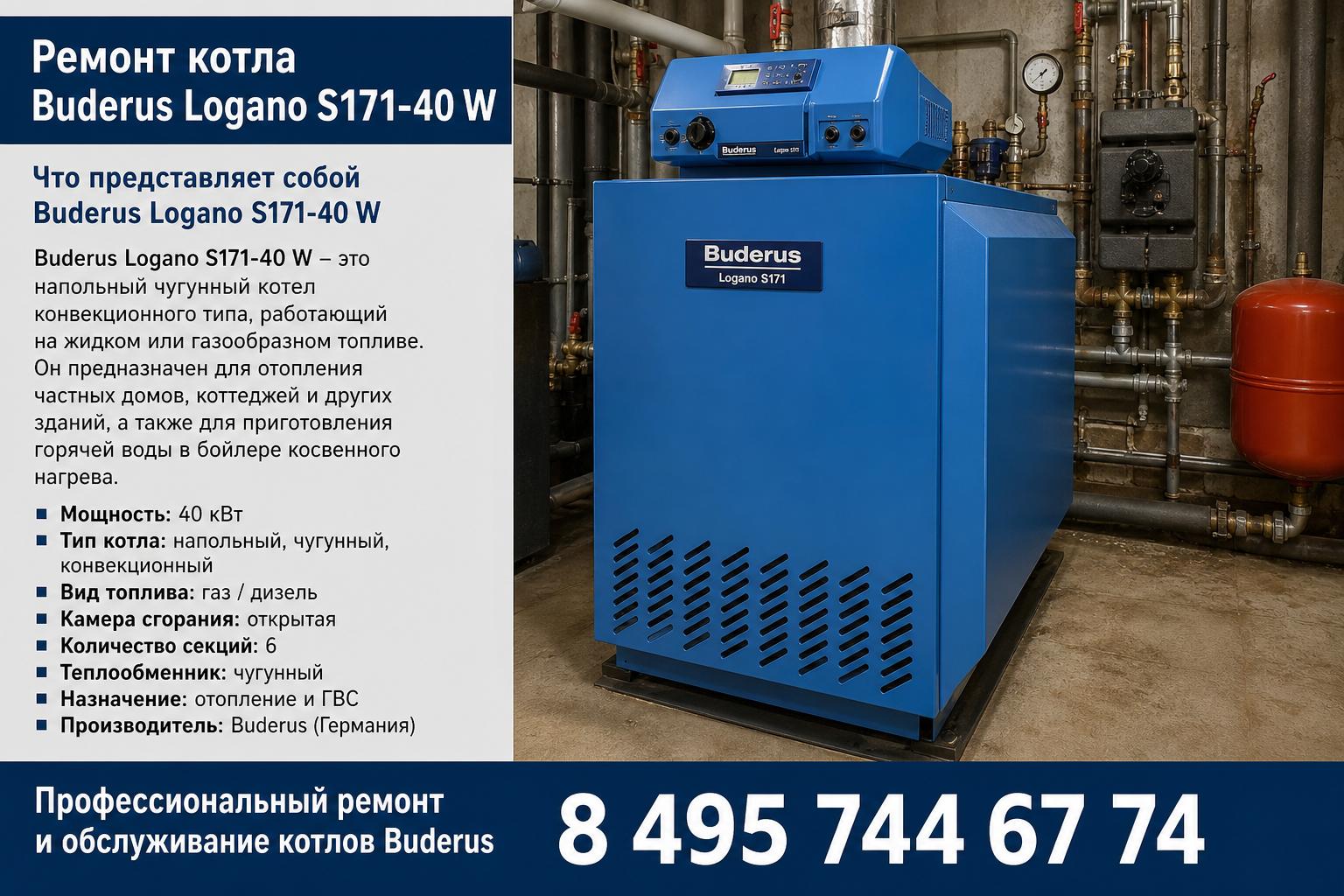 Что представляет собой Buderus Logano S171-40 W Что представляет собой Buderus Logano S171-40 W