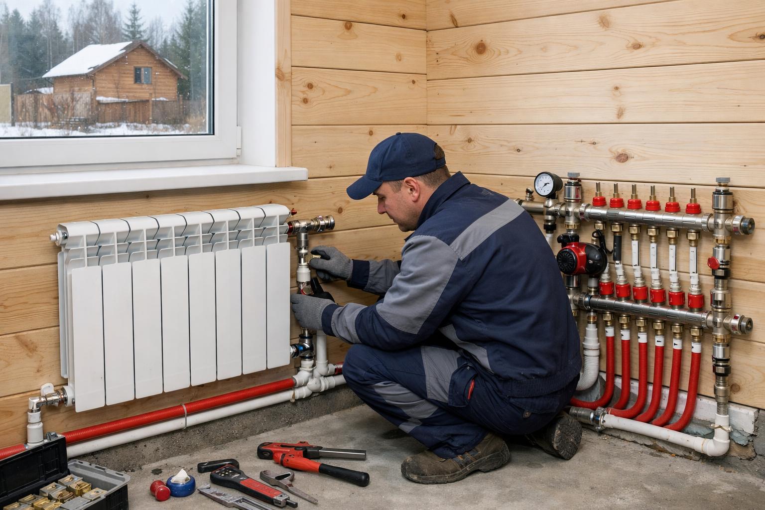 Профессиональный монтаж радиаторного отопления в частном доме — «Инженерные коммуникации» в Чеховском районе