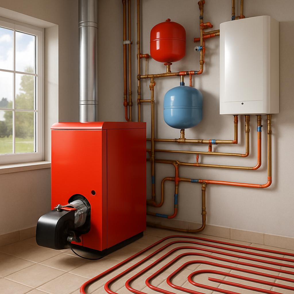 Водяное отопление с дизельным котлом Водяное отопление с дизельным котлом