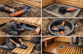 Канализация в бане своими руками