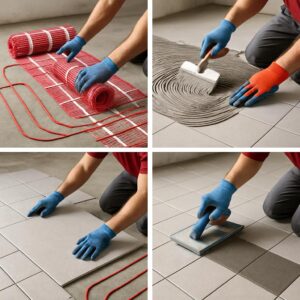 Методы укладки теплого пола под плитку