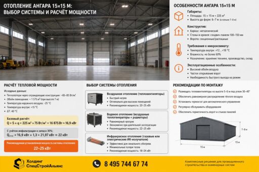 Отопление ангара 15×15 м