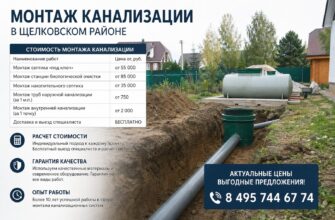 Стоимость монтажа канализации для частного дома в Щелковском районе