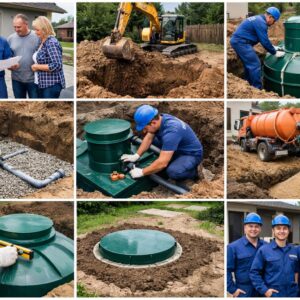 Установка септика на частном доме