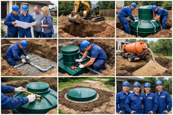 Установка септика на частном доме