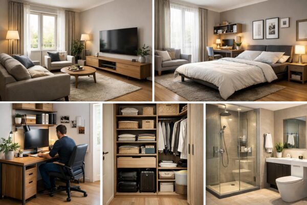 Обустройство комнаты и санузла