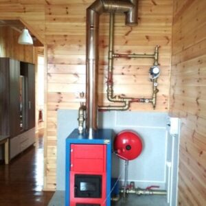 Установка твердотопливного котла